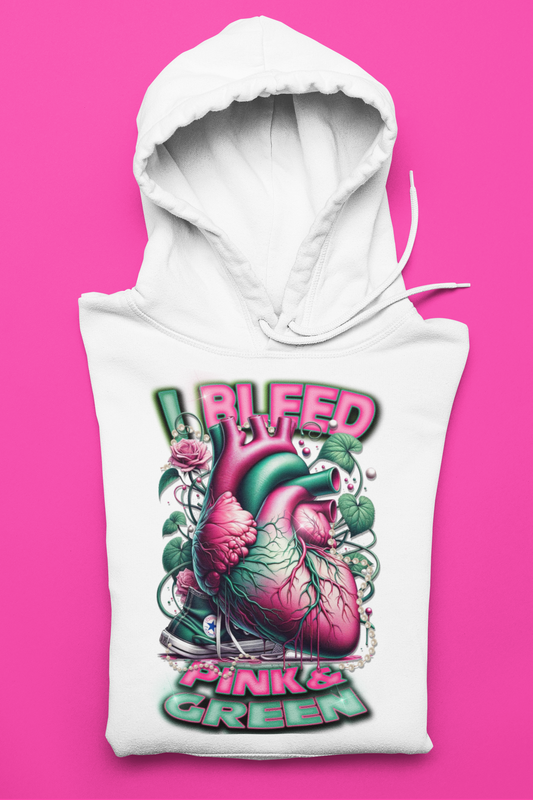 "Bleed" Pink & Green